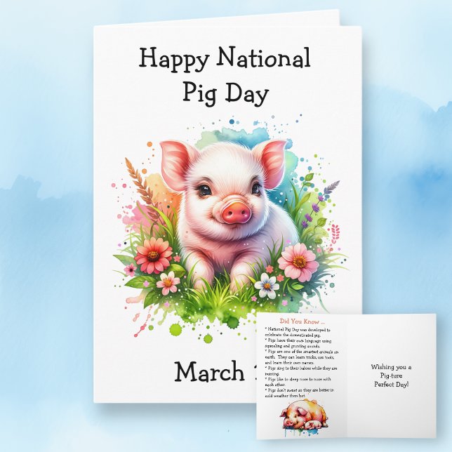 Carte Le 1er mars est la Journée nationale du cochon Drô (Créateur téléchargé)