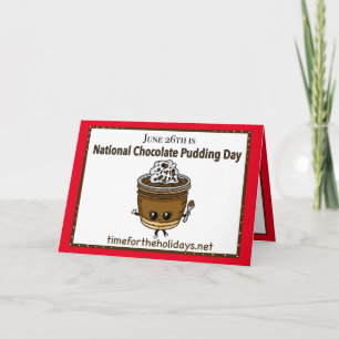 Carte Le 26 juin est la Journée nationale du Pudding au 