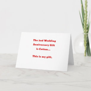 Carte Le 2ème anniversaire du Mariage est le coton C'est