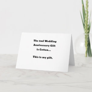 Carte Le 2ème anniversaire du Mariage est le coton C'est