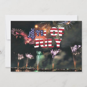 Carte Le 4 juillet Feu d'artifice spectaculaire