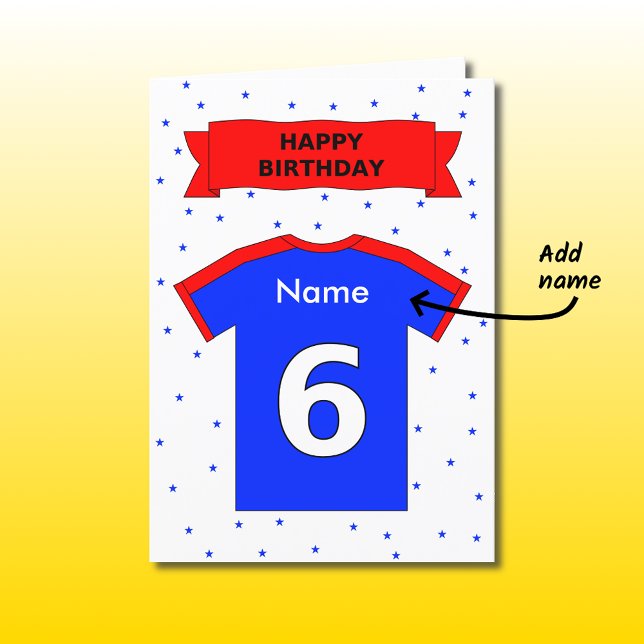 Carte le 6ème T-shirt de sports d'anniversaire ajoutent (Créateur téléchargé)