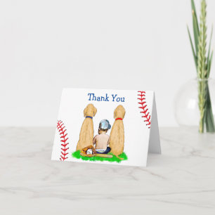 Carte Le Baby shower de baseball du garçon Merci à thème