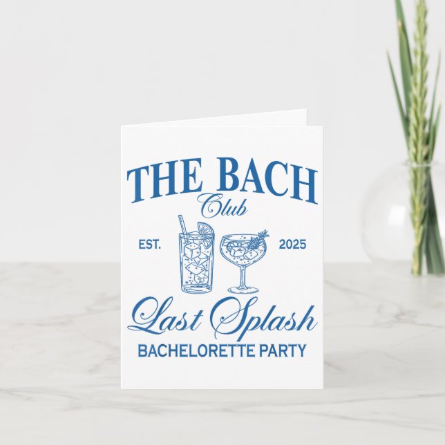 Carte Le Bach Club 2025 Dernier Splash Beach Bachelorett (Devant)