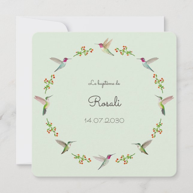 Carte Le baptême des colibris d'Anna (Devant)