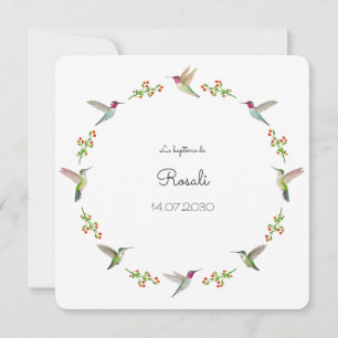 Carte Le baptême des colibris d'Anna avec photo