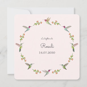 Carte Le baptême des colibris d'Anna avec photo