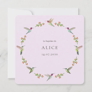 Carte Le baptême des colibris d'Anna avec photo