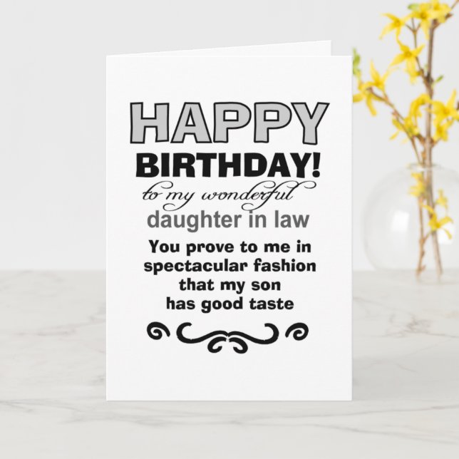 Carte Le bon goût du fils d'anniversaire (Fleur jaune)