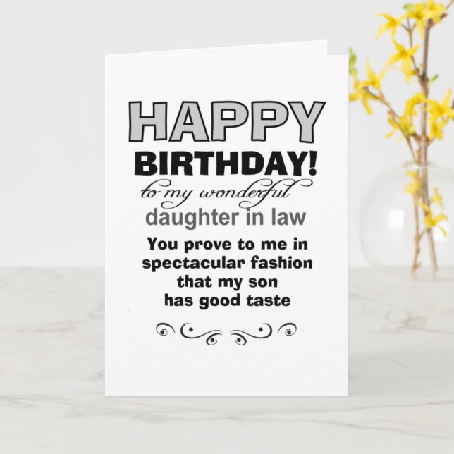 Carte Le bon goût du fils d'anniversaire (Fleur jaune)