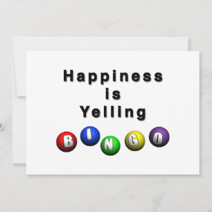 Carte Le bonheur est de crier BINGO