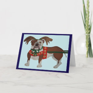 Carte Le bouledogue Renne du Père Noël
