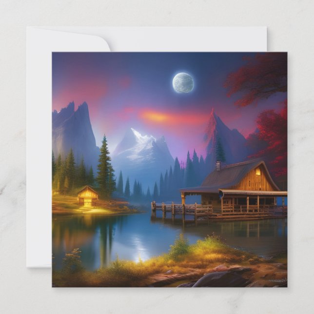 Carte Le Cabine dans l'anse sous la lune (Devant)