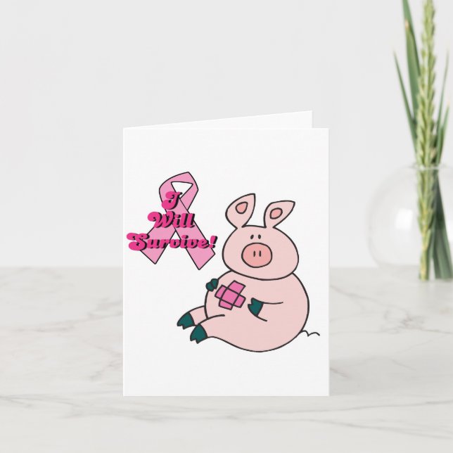 Carte le cancer du sein survivra au porc (Devant)