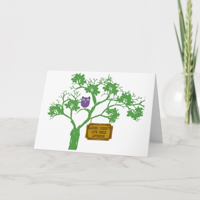 Carte Le cancer ne vit pas ici Hibou des arbres (Devant)