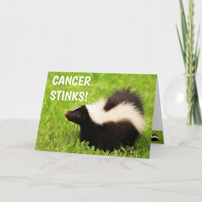 Carte Le cancer pue Drôle Encouragement (Devant)