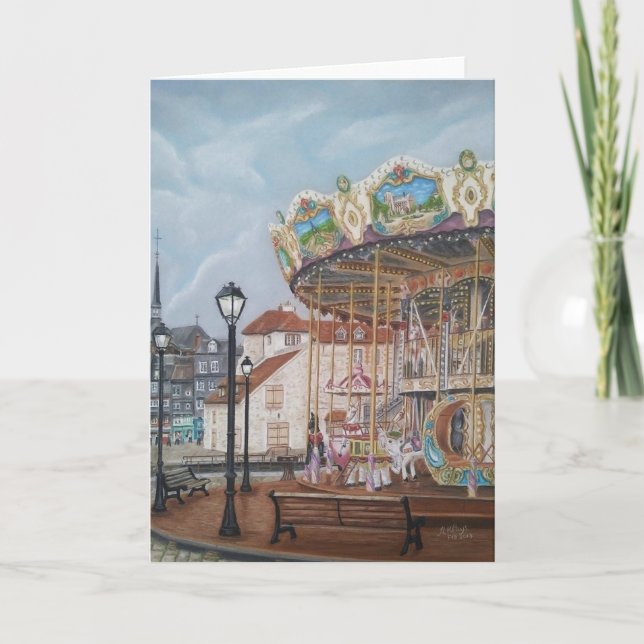 Carte Le carrousel antique dans Honfleur, Normandie, (Devant)