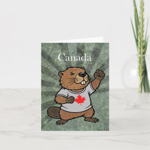 Carte Le castor canadien fort coule vers le haut du Cana