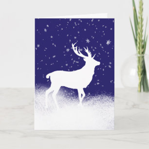 Carte Le cerf blanc dans le Noël des neiges