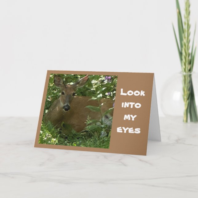CARTE LE CERF CHANTE** JOLIE ANNIVERSAIRE À "PAPA* (Devant)