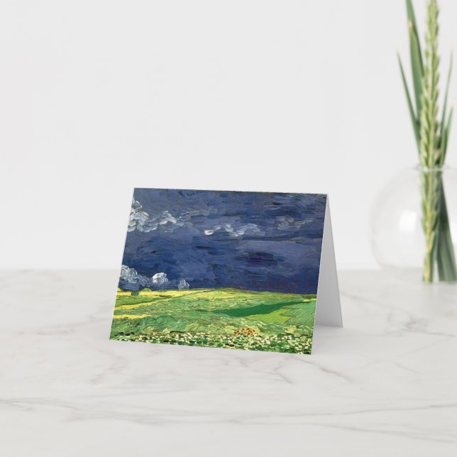 Carte Le champ de blé sous le ciel nuageux Van Gogh Art (Devant)