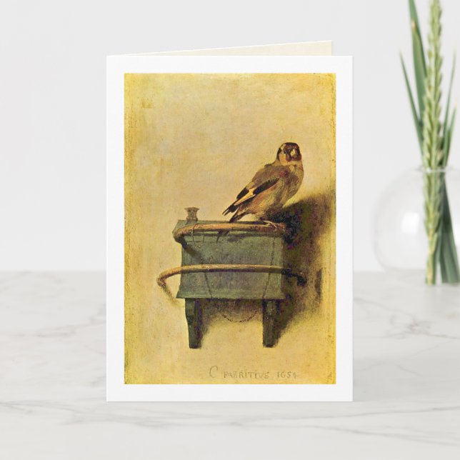 Carte Le chardonneret. Par Carel Fabritius (Devant)