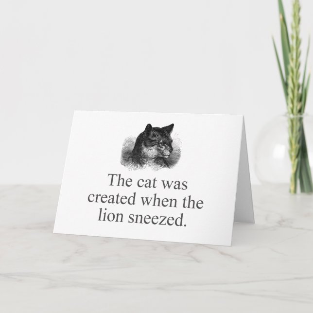 Carte Le Chat A Été Créé Quand Le Lion A Éternué (Devant)