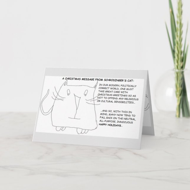 Carte Le chat de Schrödinger : Noël politiquement correc (Devant)