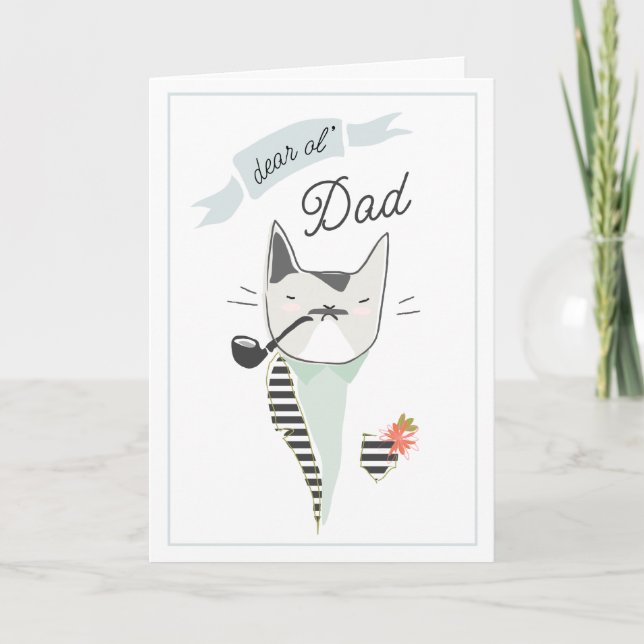 Carte Le chat le plus frais de eux tout de cher papa (Devant)