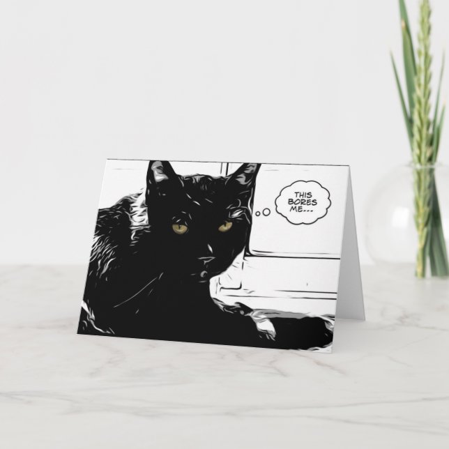 Carte le chat noir s'ennuie (Devant)