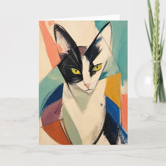 Carte Le Chat Smoking Artistique (Devant)