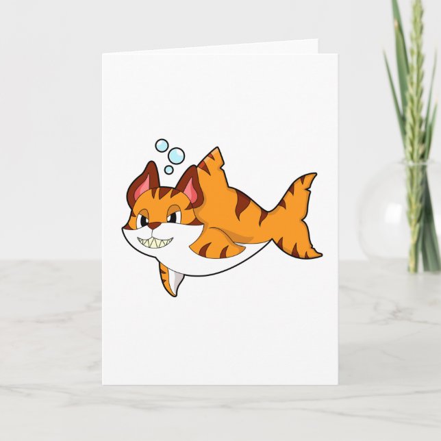 Carte Le chat tigre comme requin dans l'eau.PNG (Devant)