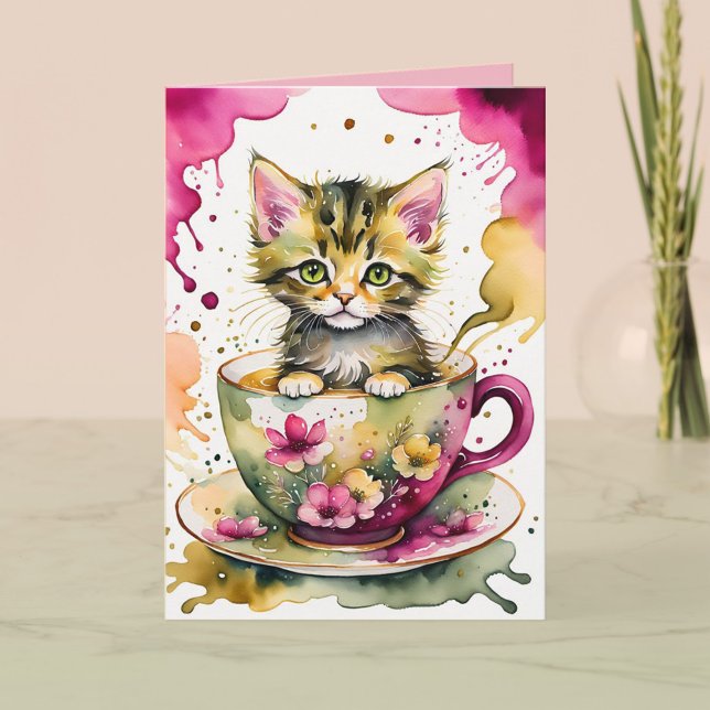 Carte Le Chaton Qui Est Venu Au Thé (Créateur téléchargé)