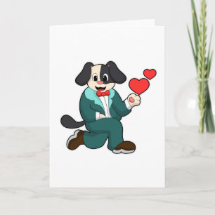 Carte Le chien comme une pièce avec un costume et une Cr
