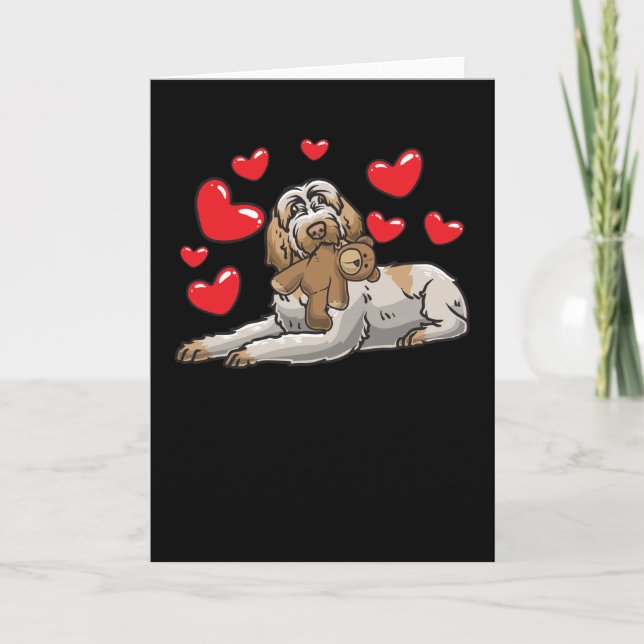 Carte Le Chien Italiano De Spinone Avec Un Animal Stuffé (Devant)