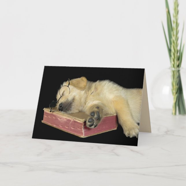 Carte Le chiot Golden Retriever vous manque (Devant)