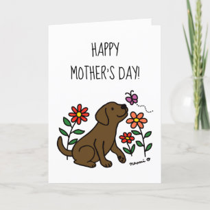 Carte Le chocolat Labrador et la Fête des Mères Vertes