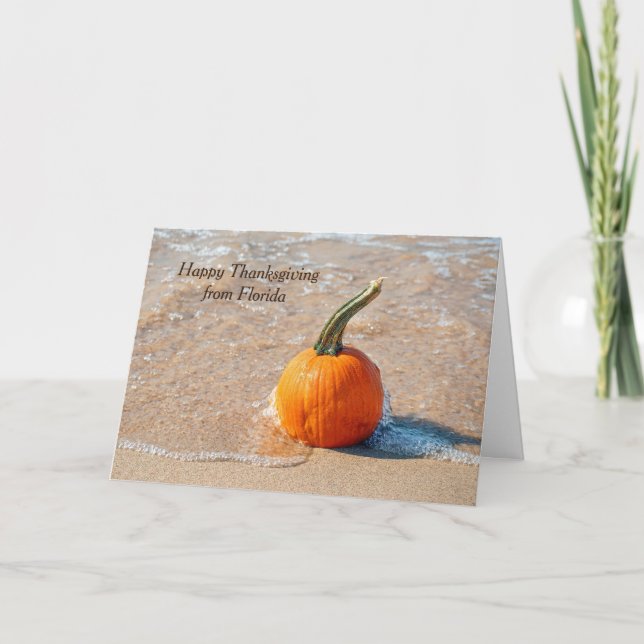 Carte Le Citrouille de Thanksgiving sur la plage (Devant)