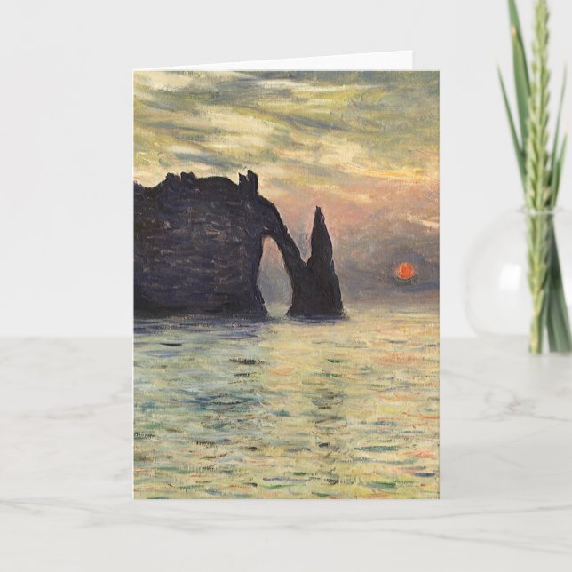 Carte Le Cliff Etretat, coucher de soleil de Claude Mone (Devant)