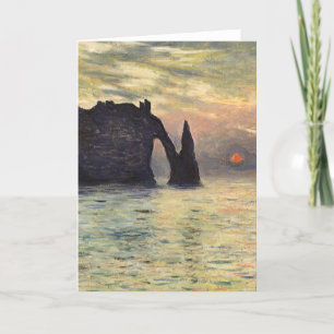 Carte Le Cliff Etretat, coucher de soleil de Claude Mone
