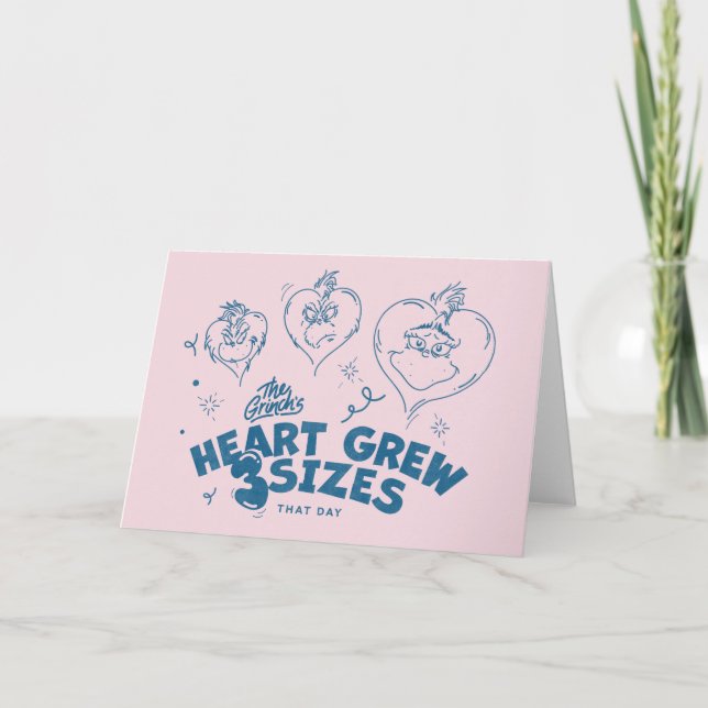 Carte Le cœur de Grinch a grandi de 3 tailles (Devant)