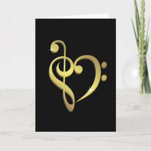 Carte Le coeur de musique de clef triple et de clef