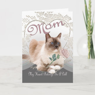 Carte Le coeur de Ragdoll appartient à une poupée