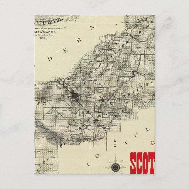 Carte le comté de Fresno, la Californie (Devant)