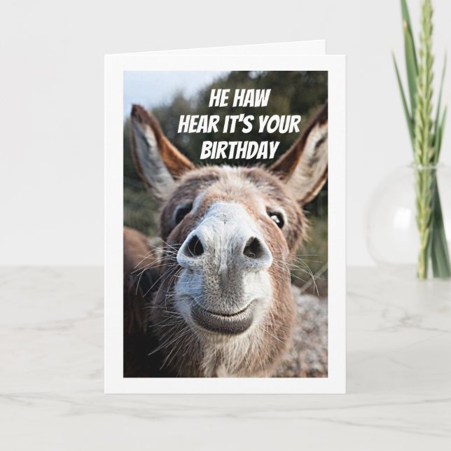 CARTE **LE COOL DONKEY DIT "JEUX ANNIVERSAIRE" PAPA (Devant)