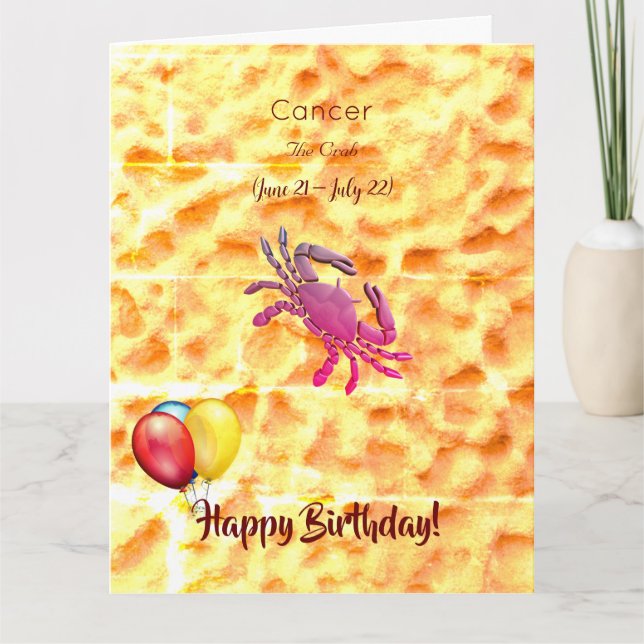 Carte Le crabe (21 juin - 22 juillet) Anniversaire (Devant)