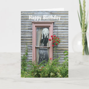 Carte "Le cri" dans une fenêtre Joyeux anniversaire