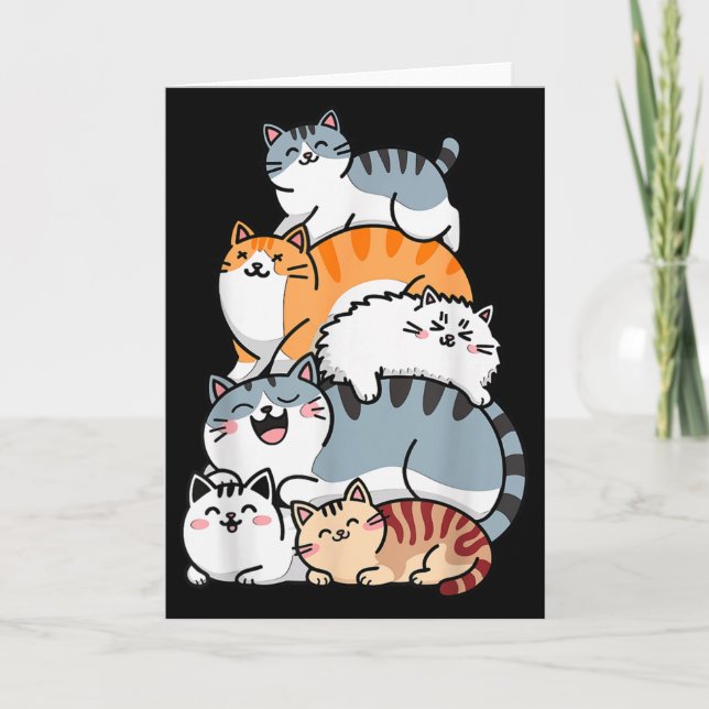 Carte Le de chats Kitty drôles mignon amateur de chat po (Devant)