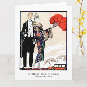 Carte Le départ pour le casino par George Barbier