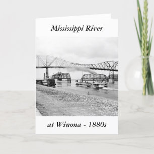 Carte Le fleuve Mississippi chez Winona, 1880s